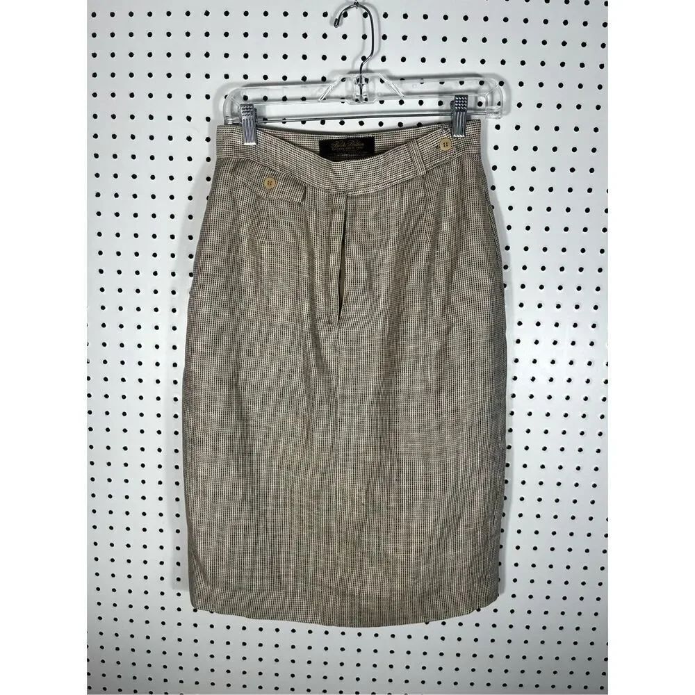 Brooks Brothers houndstooth print wool skirt